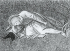 Śpiący Apostoł (Fra Angelico), ołówek, 2015